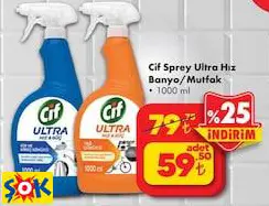 CİF SPREY ULTRA HIZ BANYO/MUTFAK 1000 ML